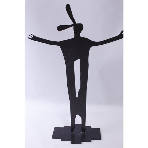 Native American Open Arms Brown Metal Statue, 18 inches, Hat Hanger, Interior - Picture 2 of 4